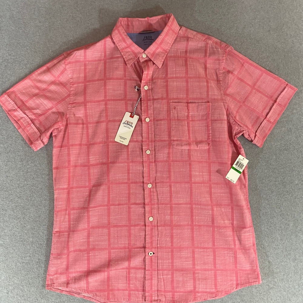 IZOD Saltwater Relaxed Classics SS Shirt Mens Large Rapture Rose Pink